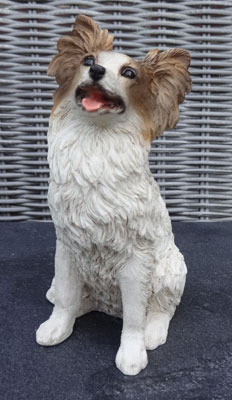 Castagna Deko Figur Hund Papillon Welpe – Liegende Resin-Figur, 21 Cm Hoch, Witterungsbeständig Für Innen & Außen